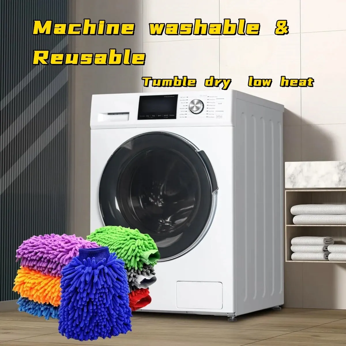 Microfiber Car Wash Mitt Double Sided Chenille Auto Gloves Ultra Absorbent Wash Car Sponge Scratch Free Microfiber Car Cleaning thumbnail 6