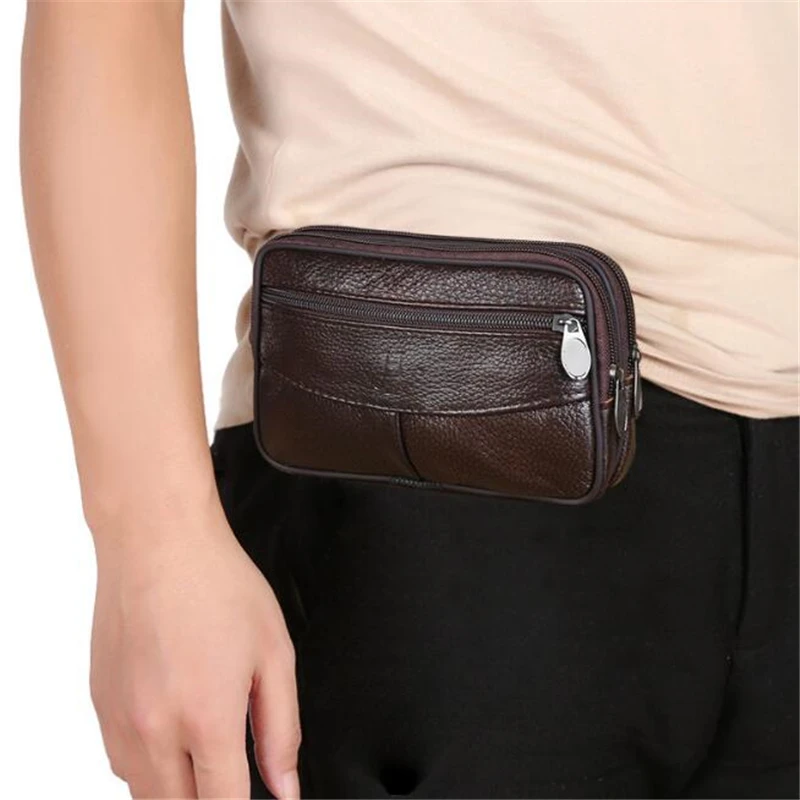 Genuine Leather Hand Bags For Men Large Capacity Money Purse Cell Mobile Phone Pocket Women Soft Double Zipper Male Clutch Bags thumbnail 4