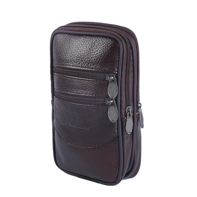 Genuine Leather Hand Bags For Men Large Capacity Money Purse Cell Mobile Phone Pocket Women Soft Double Zipper Male Clutch Bags thumbnail 5
