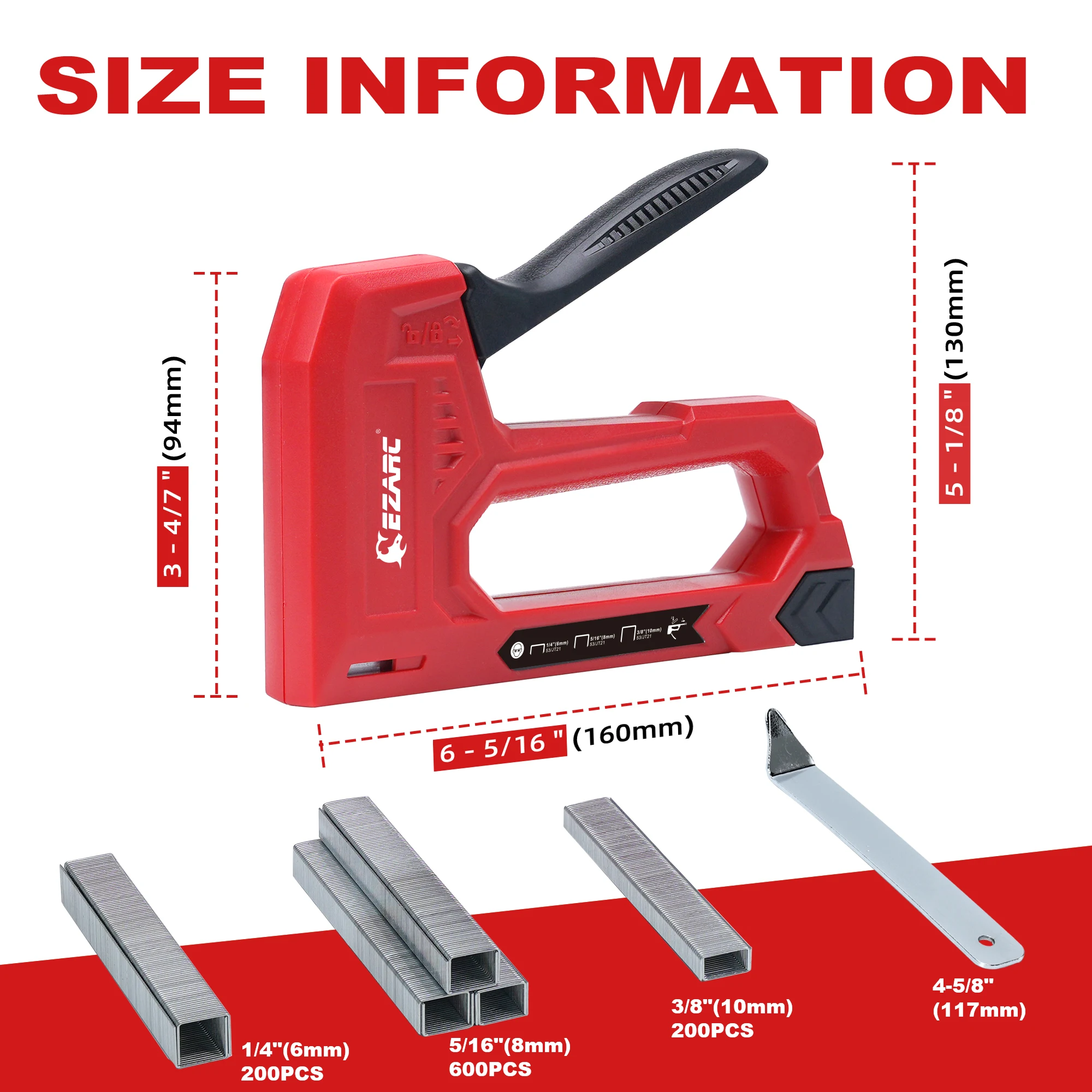 EZARC Hand Staple Gun Kit for Woodworking with 1000 Staples and Staple Remover, Light Duty Stapler and Nail Gun for DIY Crafts thumbnail 2