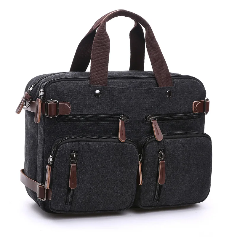 Multifunction Shoulder Bag Canvas  Men Travel Handbag Large Capacity Outdoor Bags Men's Travel Duffel Bags Roomy Tote Male thumbnail 5
