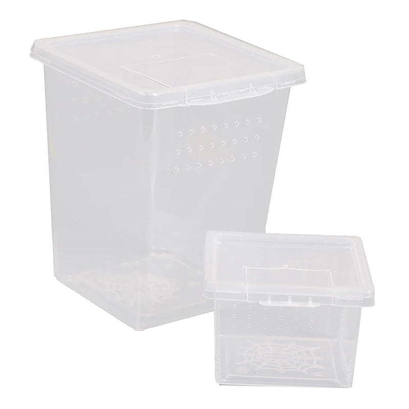 1pcs Plastic Feeding Acrylic Box Insect Spider Habitat Feeding Box Case Scare Toy Box Container Tank Transport Hatching Tank thumbnail 6
