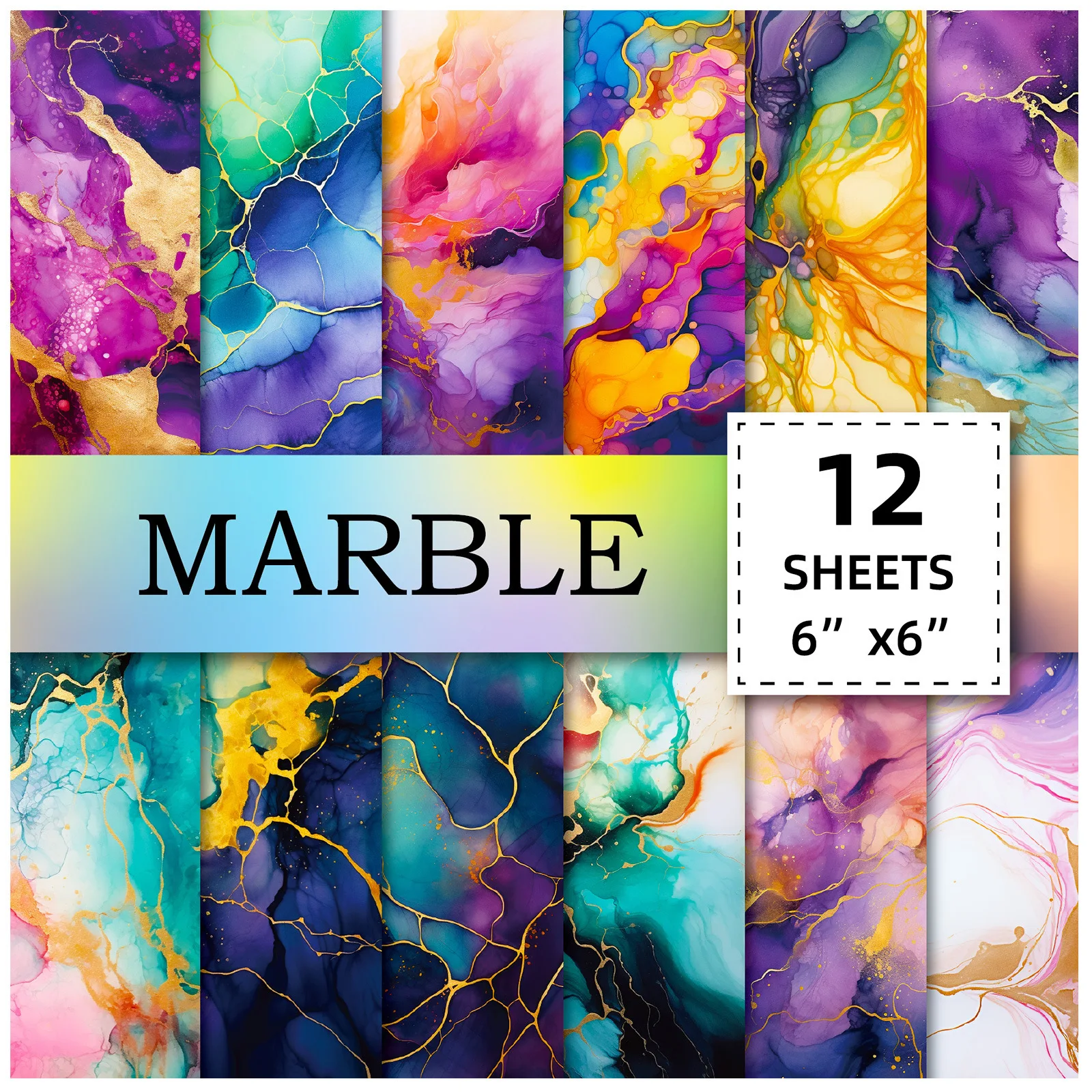 12 Sheet Scrapbooking Paper 15x15cm, Christmas Journal Planner Paper Pad Cardstock Backgrounds Card for DIY Art Craft Decoration thumbnail 6