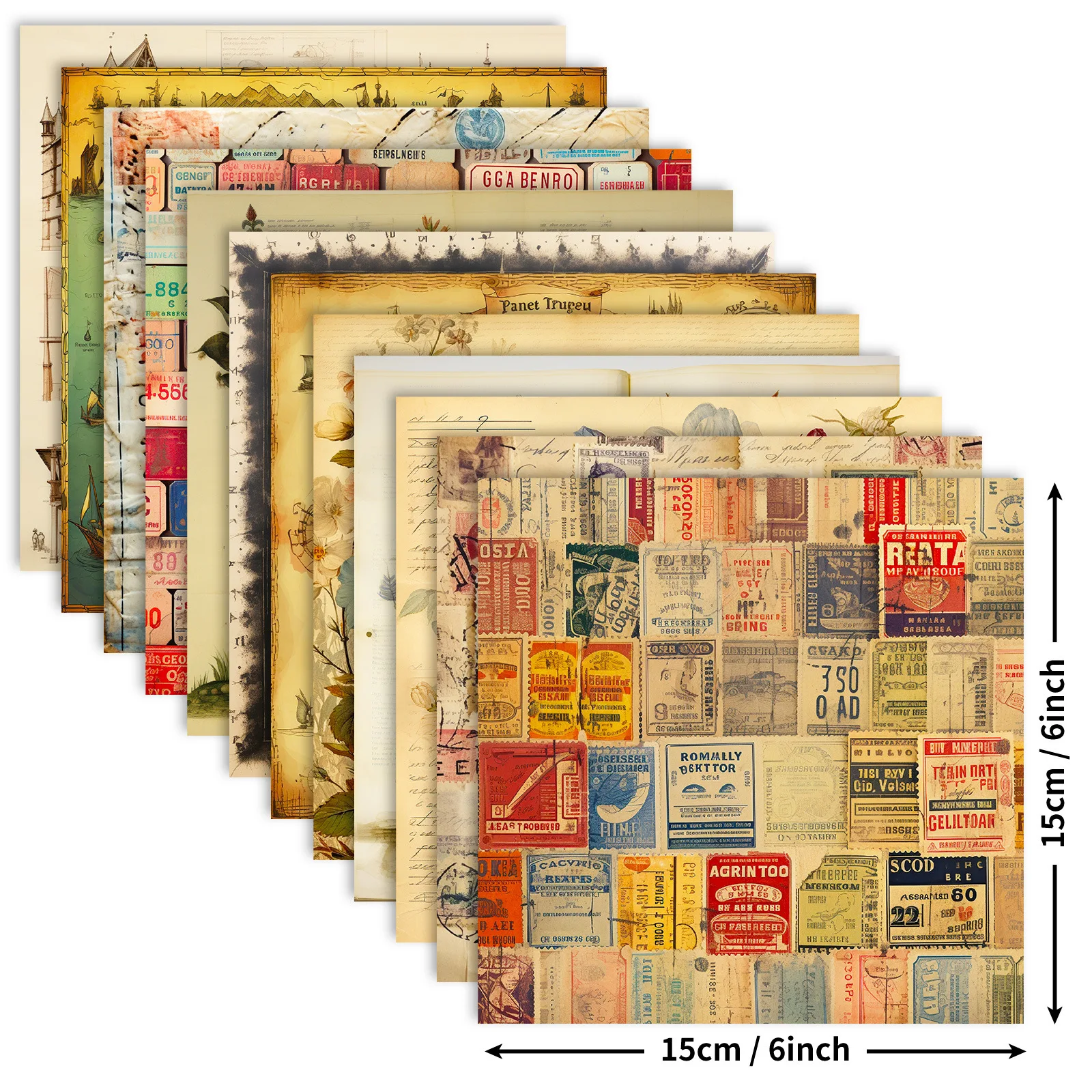 12 Sheet Scrapbooking Paper 15x15cm, Christmas Journal Planner Paper Pad Cardstock Backgrounds Card for DIY Art Craft Decoration thumbnail 4