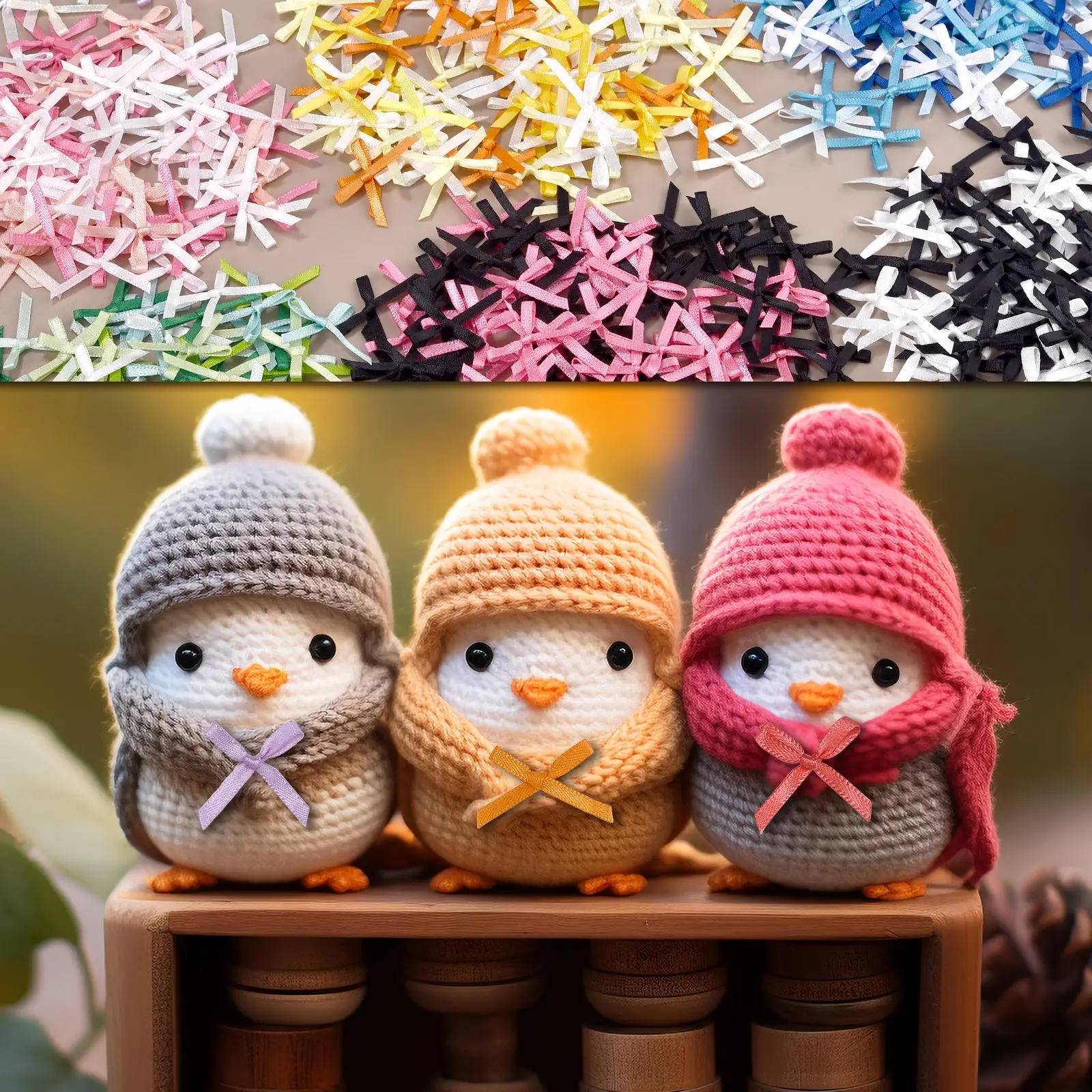 100Pcs Mini Satin Ribbons Flowers Bows Ties For DIY Craft Scrapbooking Embellishment Accessories Pets Hair Clothes Decoration thumbnail 6