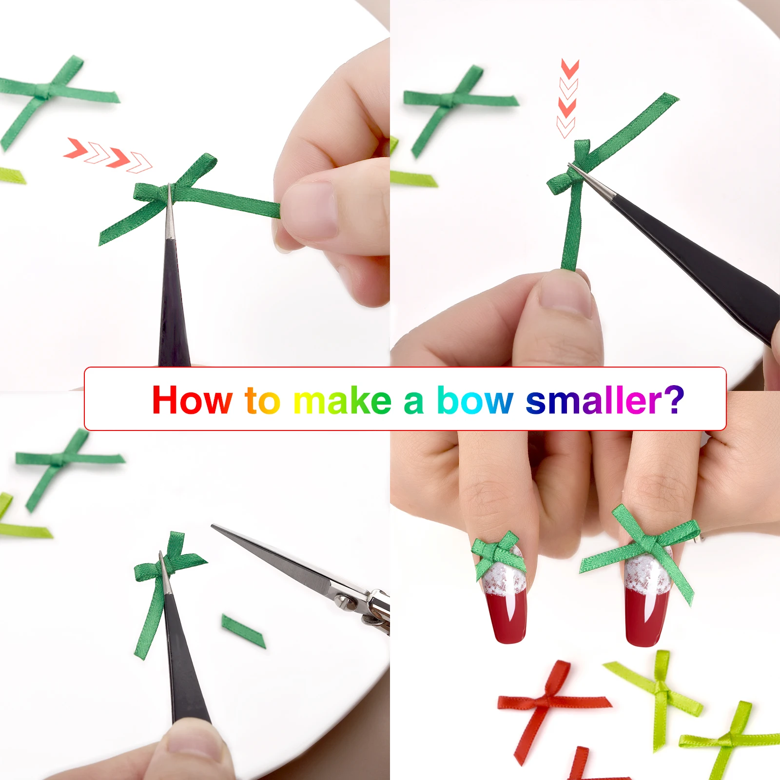 100Pcs Mini Satin Ribbons Flowers Bows Ties For DIY Craft Scrapbooking Embellishment Accessories Pets Hair Clothes Decoration thumbnail 5