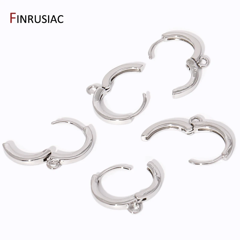 18K Gold Plated Brass Earring Hooks with Loop Round Ear Wires Huggie Hoop Earrings For DIY Dangle Earring Making Findings thumbnail 5