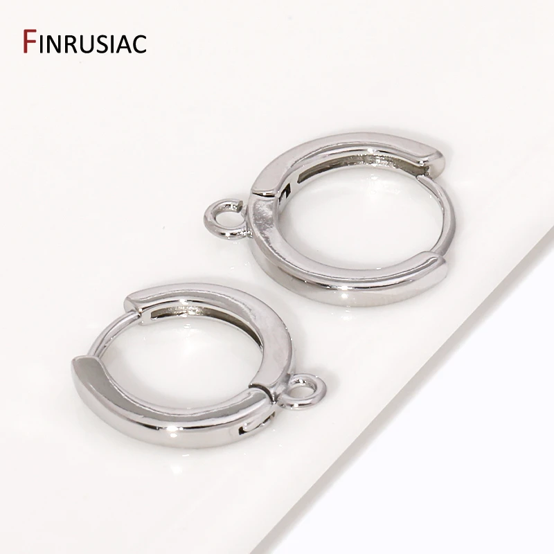 18K Gold Plated Brass Earring Hooks with Loop Round Ear Wires Huggie Hoop Earrings For DIY Dangle Earring Making Findings thumbnail 2