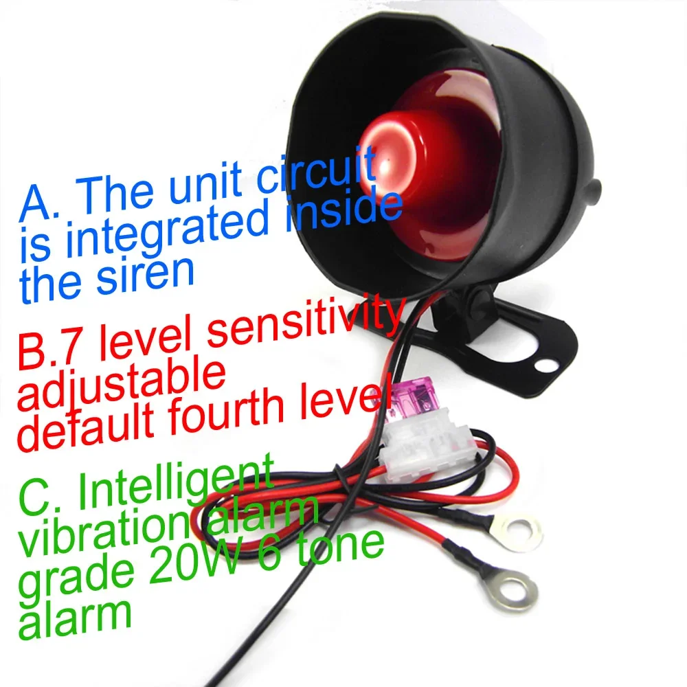 NEW Portable Burglar Alarm Universal 12V Vehicle Security Protection Auto Car Alarm System  & 2 Remote Control Auto Burglar thumbnail 2