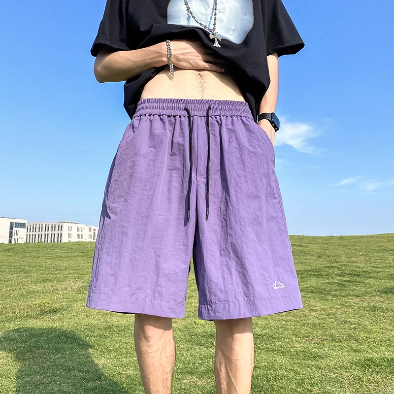 Men's Shorts Pants Summer Casual Shorts Pants Drawstring Overalls All-match Korean Simple Baggy Pants Trend Fashion Men Trousers thumbnail 4
