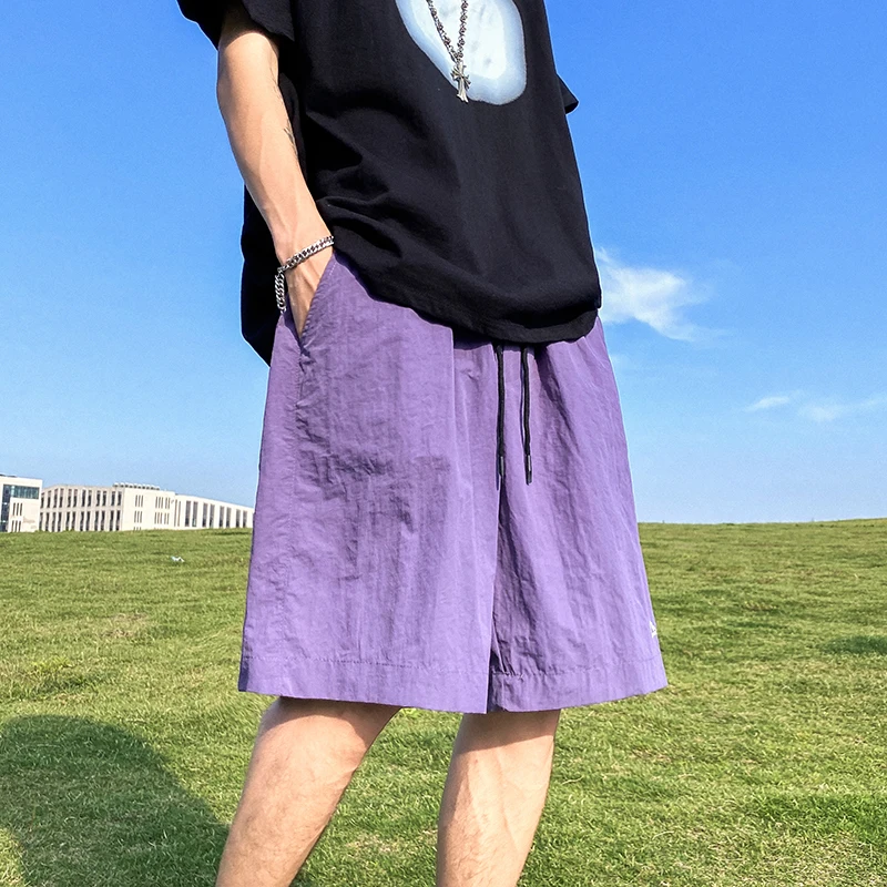 Men's Shorts Pants Summer Casual Shorts Pants Drawstring Overalls All-match Korean Simple Baggy Pants Trend Fashion Men Trousers thumbnail 5