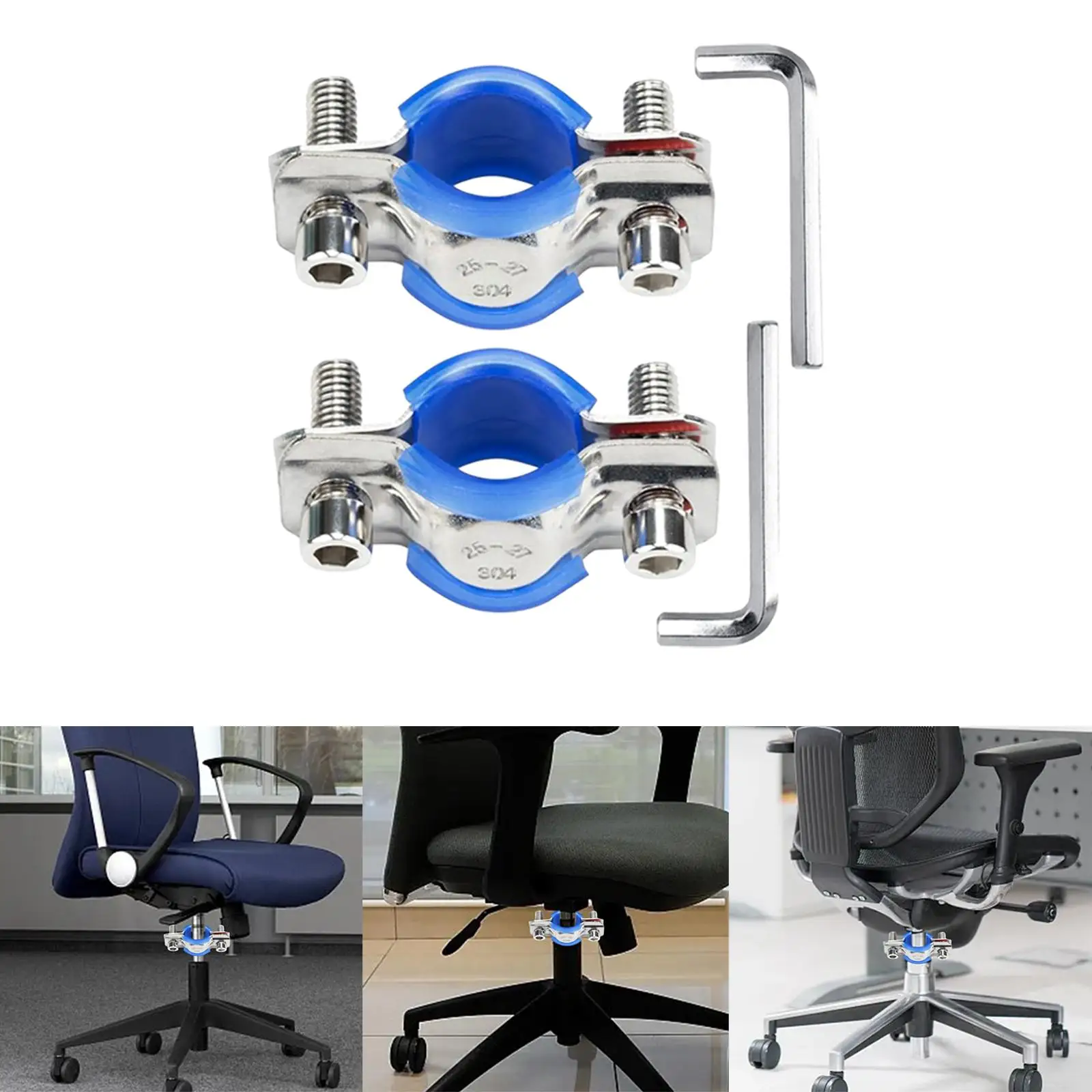 2x Office Chair Sinking Stopper 25-27mm Sinking Office Chair Repair Set thumbnail 4