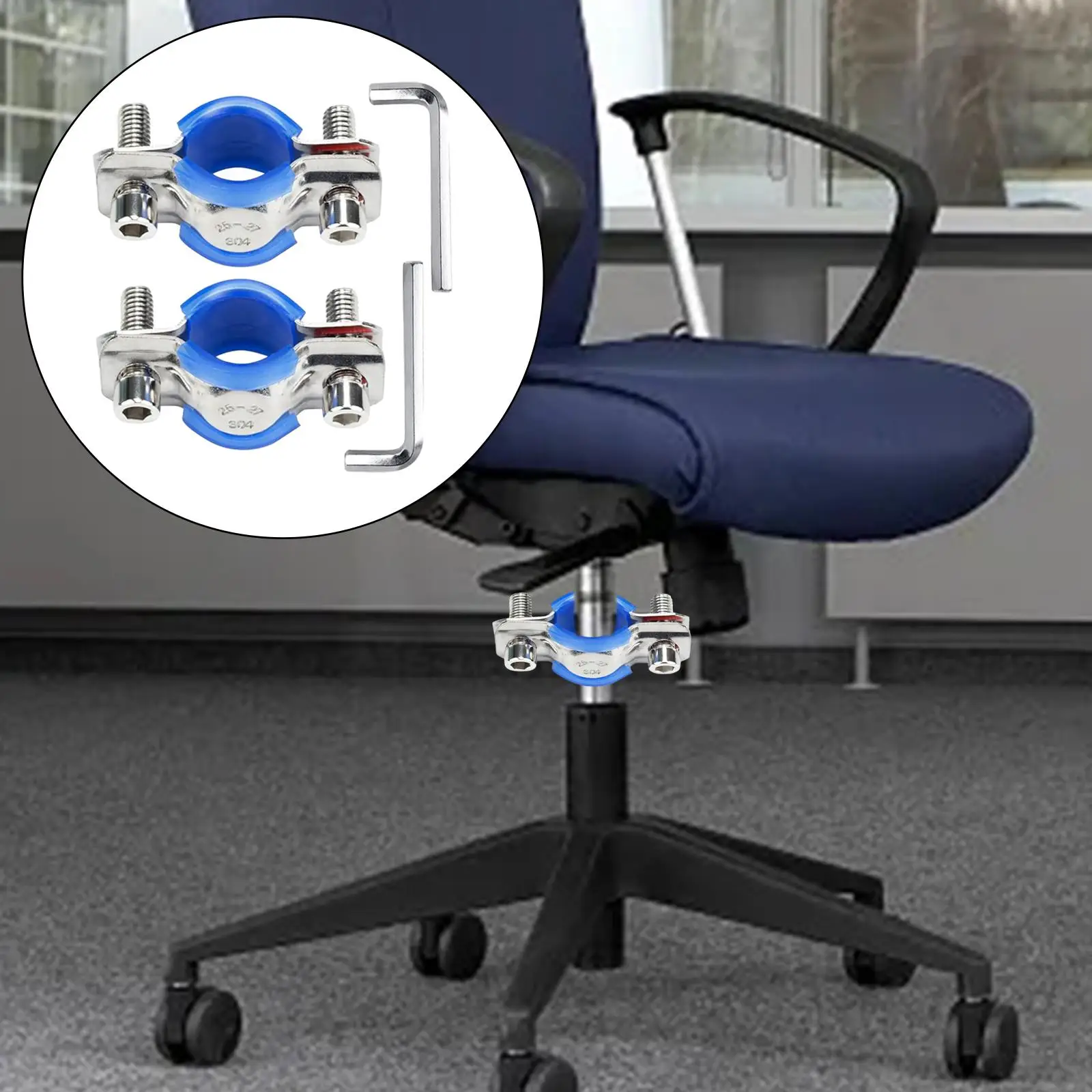 2x Office Chair Sinking Stopper 25-27mm Sinking Office Chair Repair Set thumbnail 3