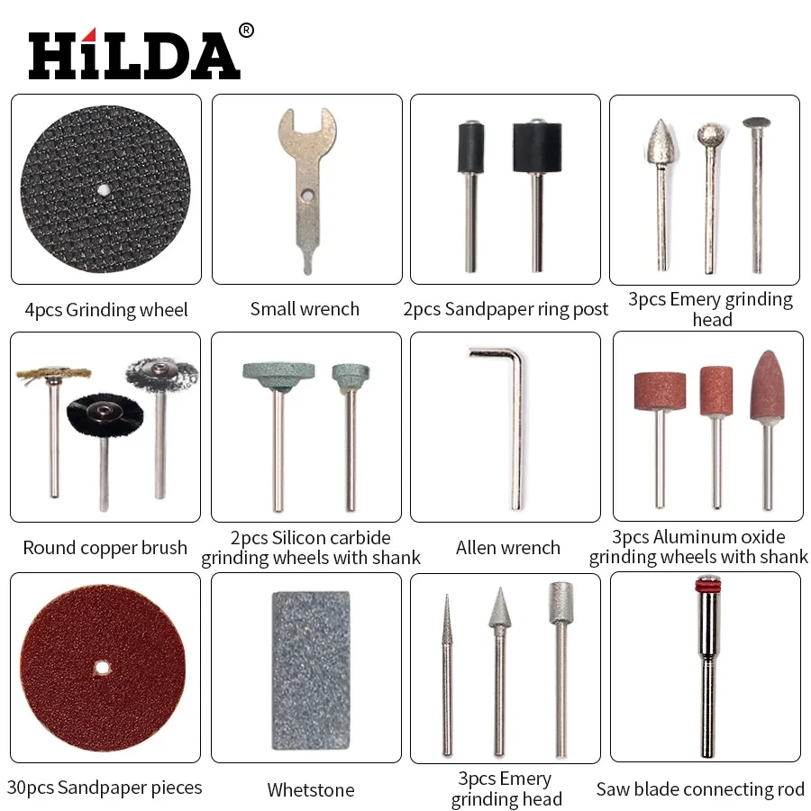 HILDA Rotary Tool Accessories for Easy Cutting Grinding Sanding Carving and Polishing Tool Combination For Hilda Dremel thumbnail 4