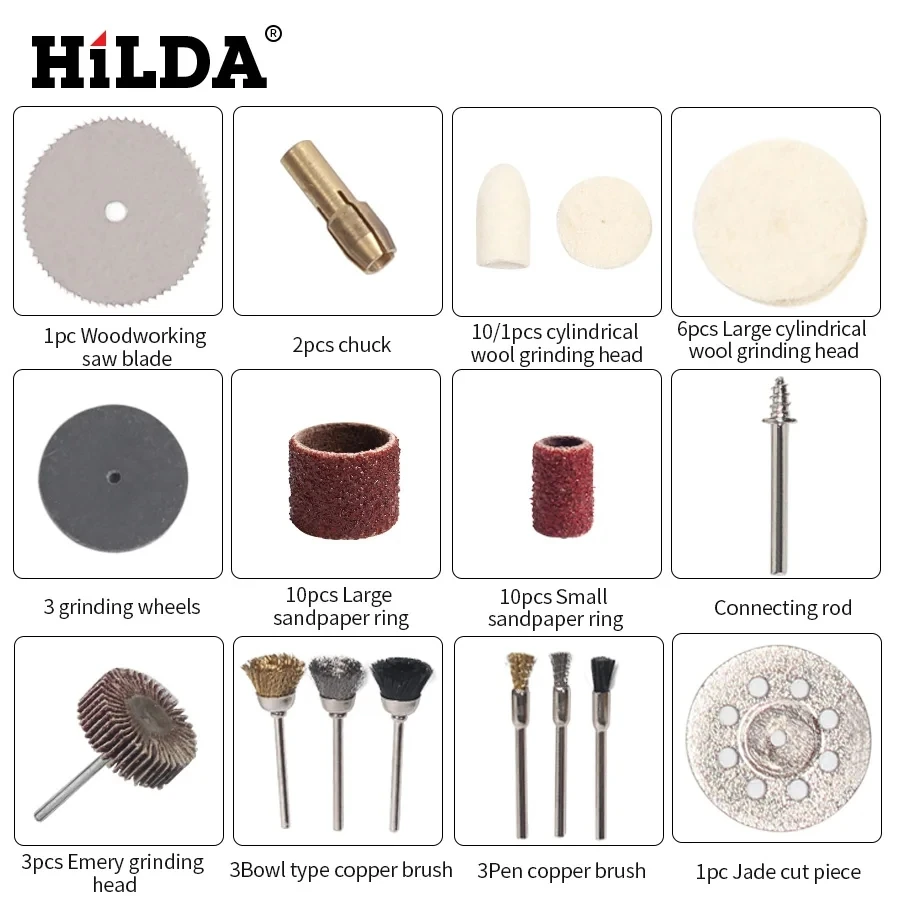 HILDA Rotary Tool Accessories for Easy Cutting Grinding Sanding Carving and Polishing Tool Combination For Hilda Dremel thumbnail 5
