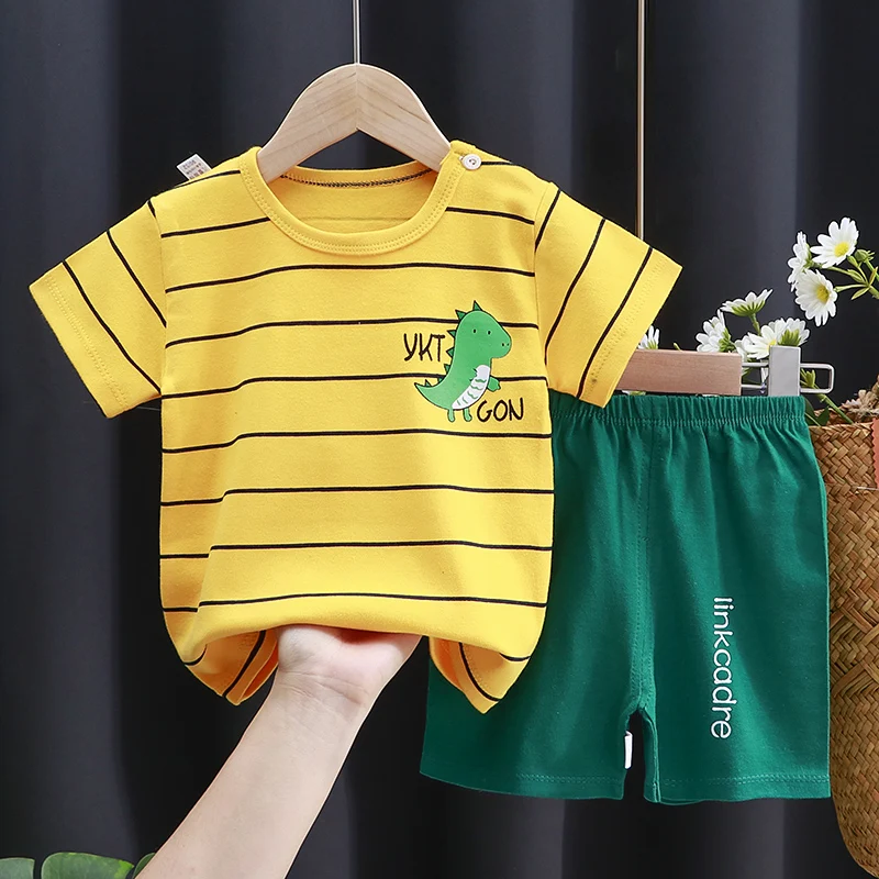 Kids Clothes Set Baby Boy/Girl T-Shirt + Shorts Summer Clothing Cotton Cartoon Casual Boys Tracksuit Children Baby Clothes Set thumbnail 4