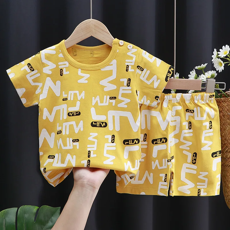 Kids Clothes Set Baby Boy/Girl T-Shirt + Shorts Summer Clothing Cotton Cartoon Casual Boys Tracksuit Children Baby Clothes Set thumbnail 5