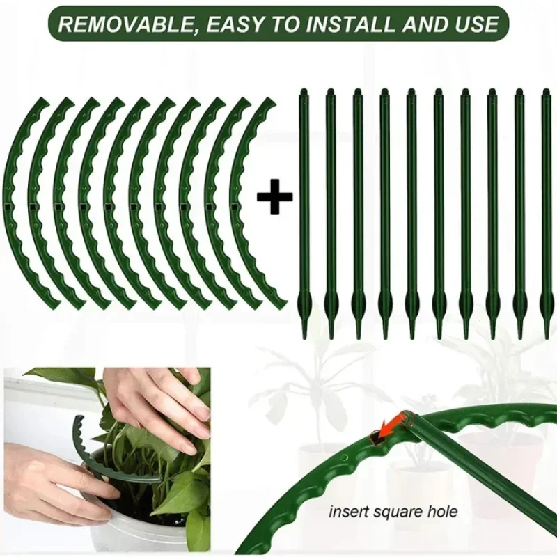 Plastic Plant Support Pile Stand Plant Support Pile for Flowers Greenhouses Arrangement Fixing Rod Holder Garden Tools thumbnail 4