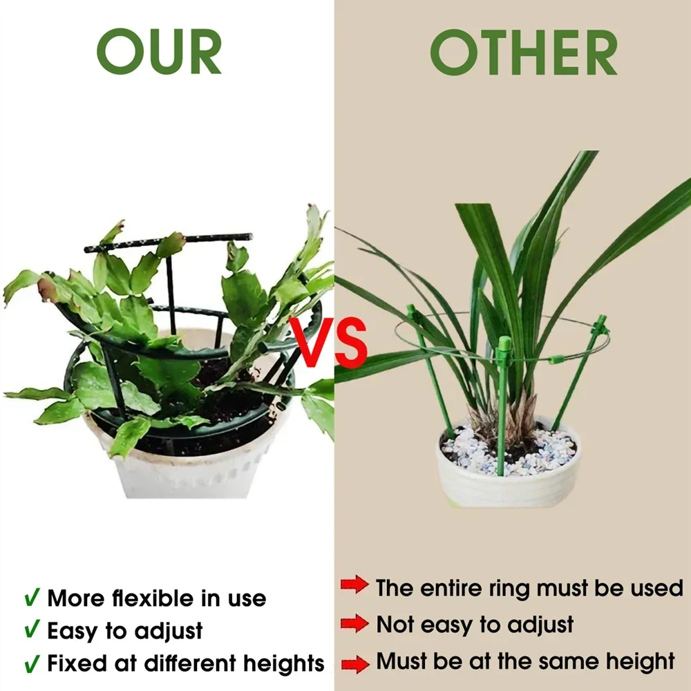 Plastic Plant Support Pile Stand Plant Support Pile for Flowers Greenhouses Arrangement Fixing Rod Holder Garden Tools thumbnail 6