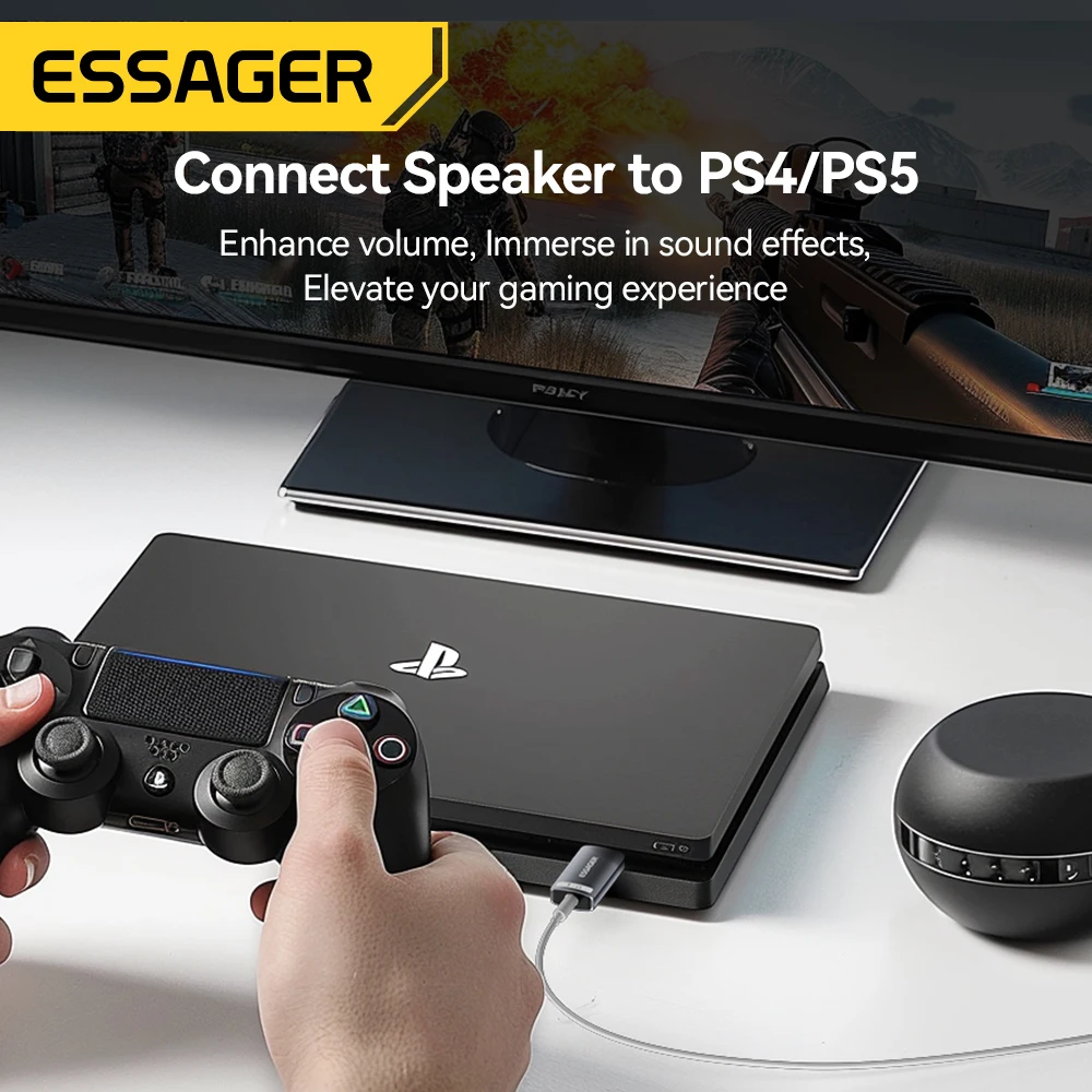 Essager External USB Sound Card To 3.5mm Mic Headphone Jack Stereo Headset Audio Microphone Adapter Speaker Interface For Laptop thumbnail 3