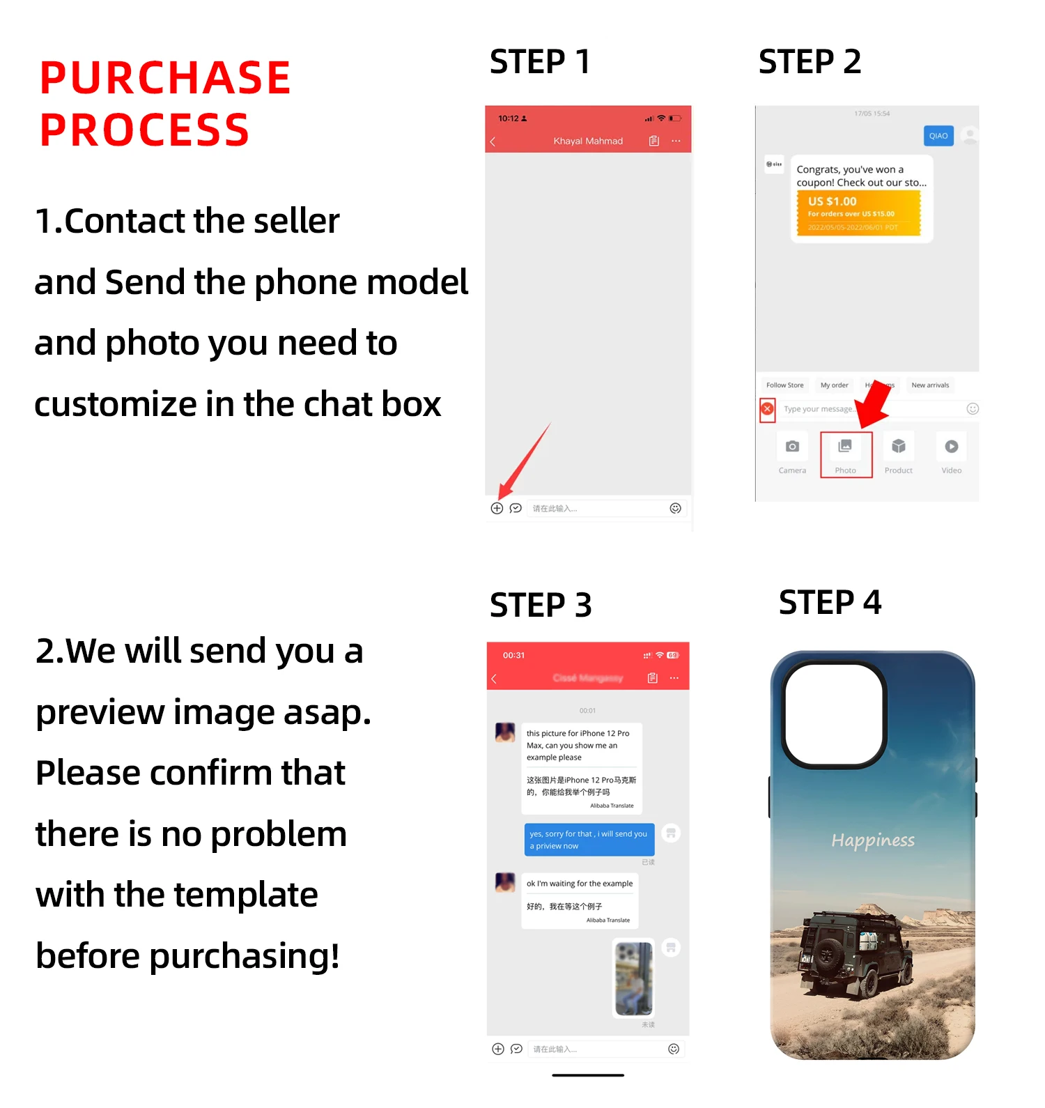 Custom Image Tough Phone Case for iPhone 15 14 13 12 Pro Max Plus  X XR XS 11 Cover Personalized Design Picture DIY Photo thumbnail 2