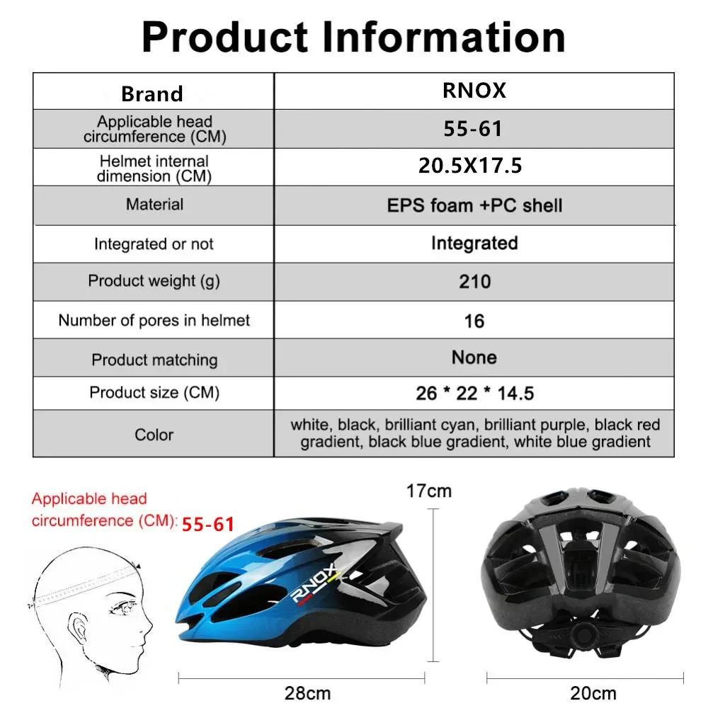 RNOX New Ultralight Cycling Helmet Safety Cap Bicycle Helmet for Women Men Racing Bike Equipments Road MTB Adult Bike Helmets thumbnail 3