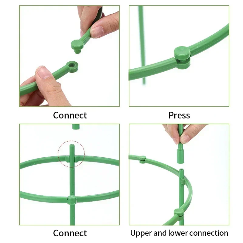 Plant Support Pile Half Round Climbing Vines Stake Bonsai Fixing Rod Garden Plant Stake Holder Flower Ring Support Rack thumbnail 5