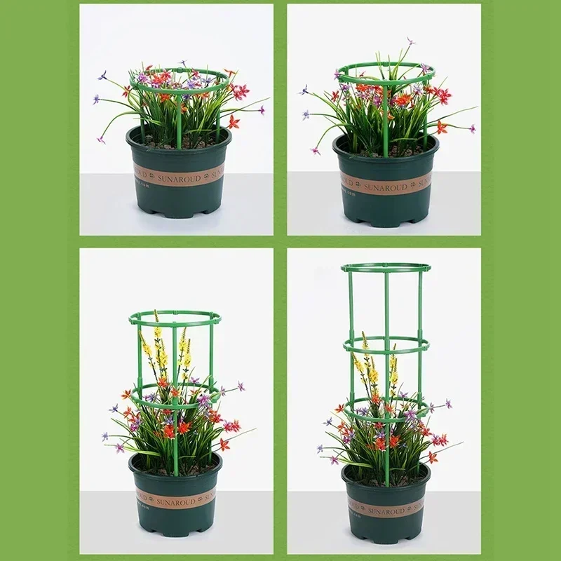 Plant Support Pile Half Round Climbing Vines Stake Bonsai Fixing Rod Garden Plant Stake Holder Flower Ring Support Rack thumbnail 3
