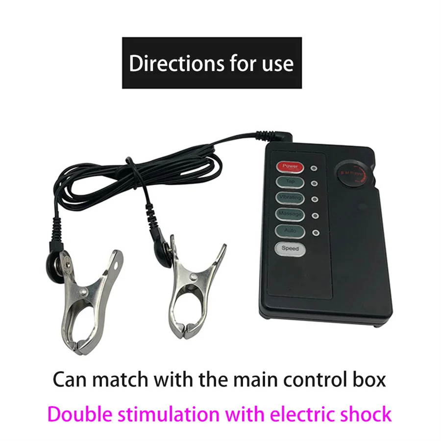 Electric Shock Nipple Clamps Pulse Full Body Massager Masturbation Physical Therapy Labia Clips Fetish Sex Toys For Women thumbnail 2