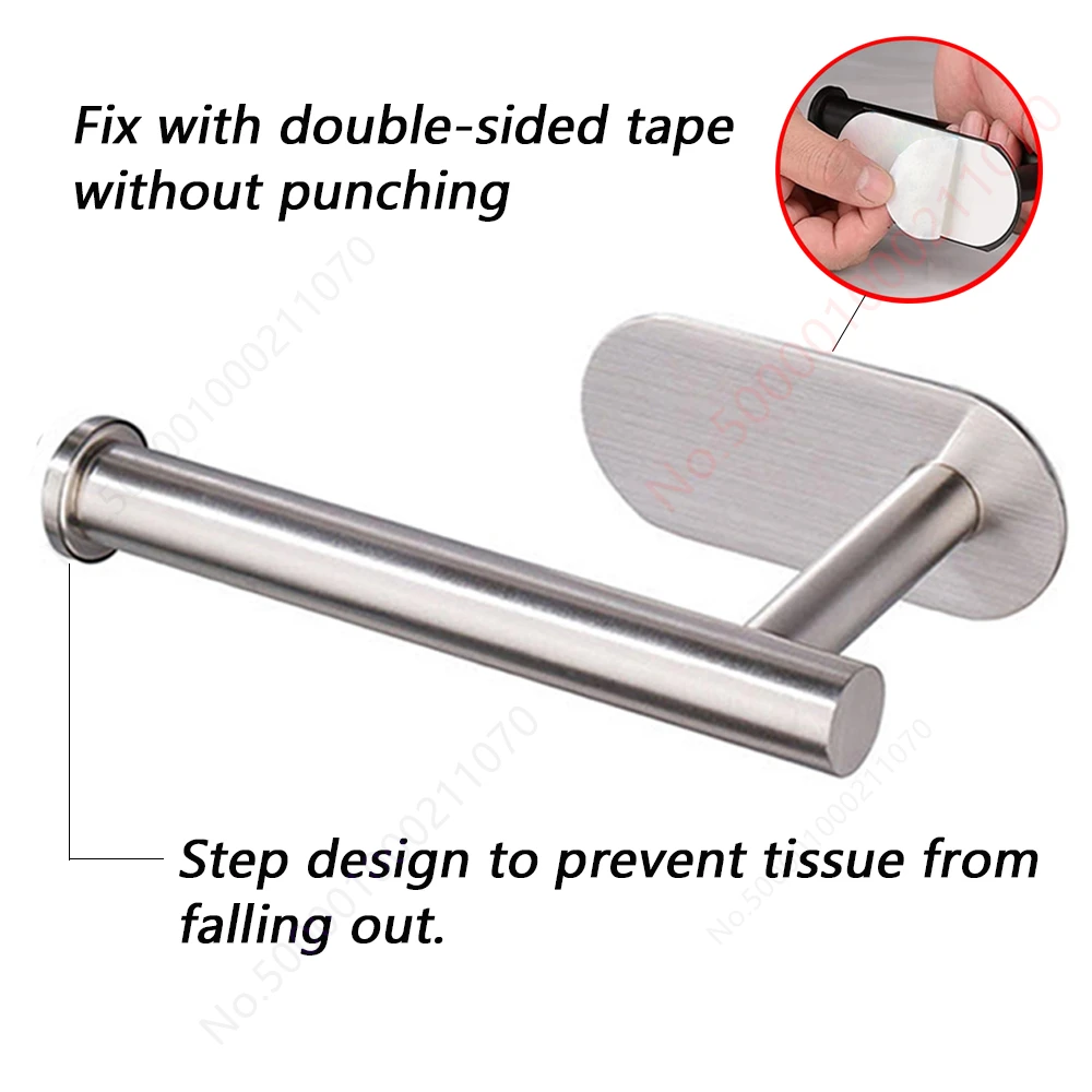 1~2PCS Toilet Paper Rack Bathroom Paper Towel Holder Adhesive Absorbent Paper Dispenser WC Kitchen Hardware Storage Accessories thumbnail 3