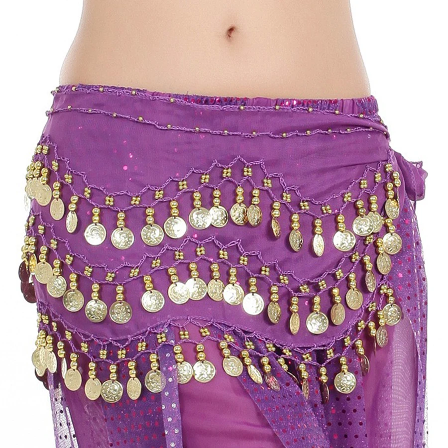 1PC Ladies' Multicolor Design Metal Gold Coin Belt Skirt With Slight Dirt Appropriate Polka Dot Stage Performace Dancing Belt thumbnail 4