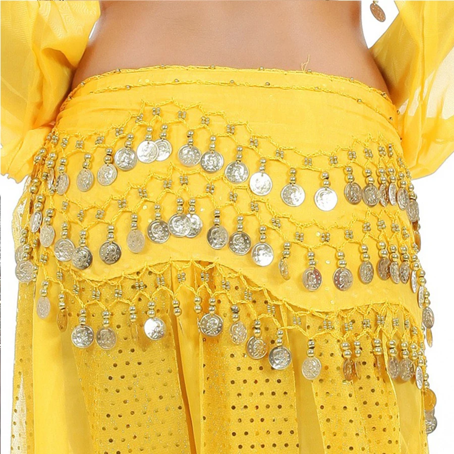 1PC Ladies' Multicolor Design Metal Gold Coin Belt Skirt With Slight Dirt Appropriate Polka Dot Stage Performace Dancing Belt thumbnail 3