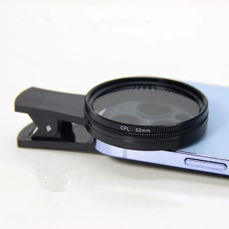 Universal 52mm Circular Polarizer Camera Lens CPL No Reflections Filter with Phone Clip for iPhone Samsung Huawei Smartphone thumbnail 3