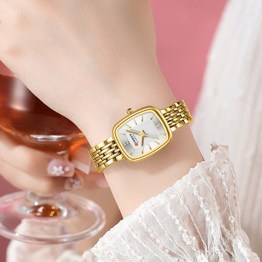 CURREN New Fashion Stainless Steel Date Women Watches Casual 30M Waterproof Girl Ladies Wristwatch Female Clock Relogio Feminino thumbnail 4