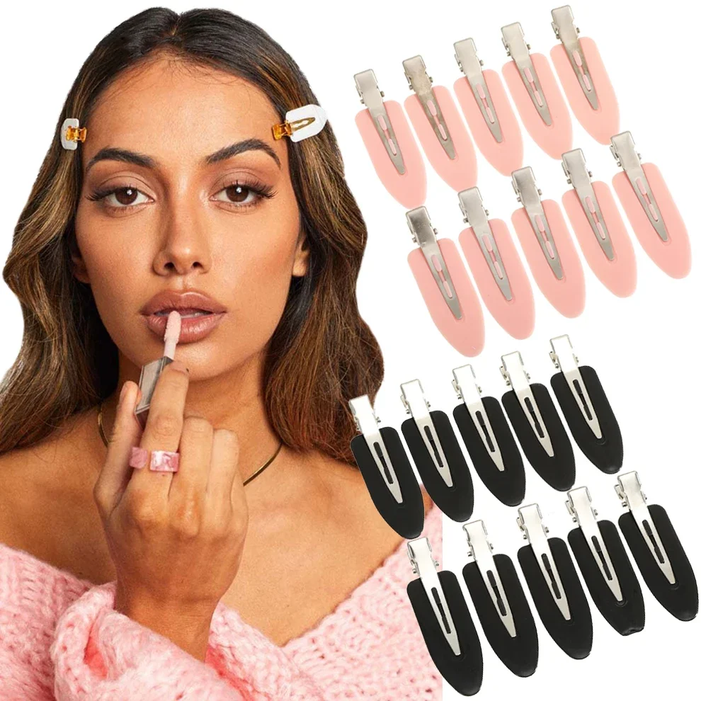 10pcs women's seamless curved hair clips, face washing and makeup hair clips, French style hair clips Special for real hair wigs