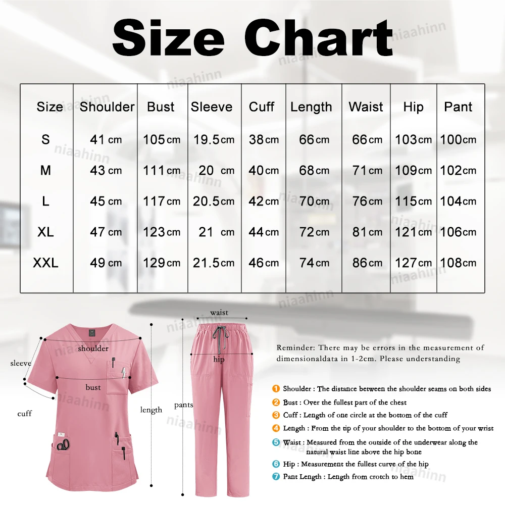 High Quality Medical Clothing for Women Uniform Nurse Lab Coat Unisex Wholesale Tops and Pants Suits Nursing Scrubs Uniforms Set thumbnail 2