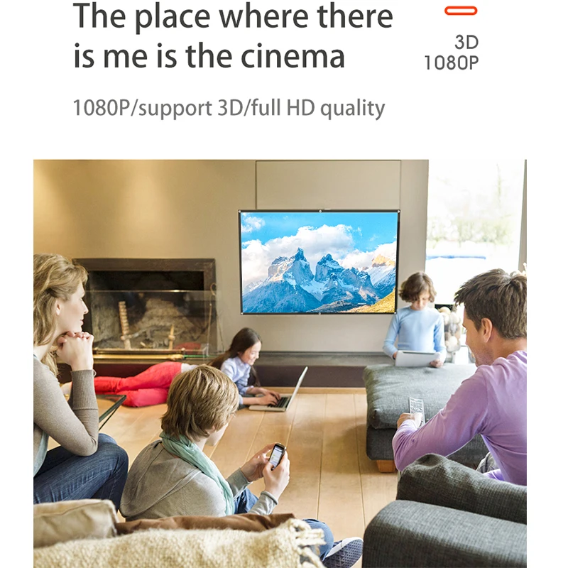 VEIDADZ Projector Screen White Less Creases 60-200 inch Soft High Density Portable Foldable Projection Screen for Outdoor Movie thumbnail 4