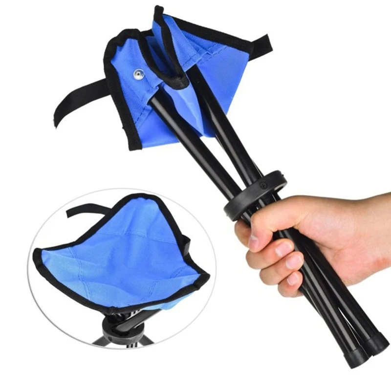 Outdoor Small Folding Triangular Stool Fishing Chairs Camping Multifunction Benches Foldable Stools Household Daily Park chairs thumbnail 5
