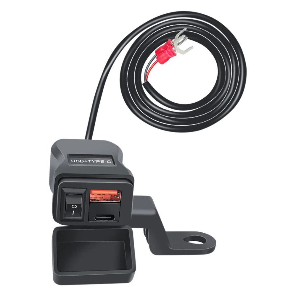 Universal Motorcycle USB Charger QC3.0 Handlebar Fast Charging Waterproof 12V Socket Adapter With Voltmeter Motorcycle Tools thumbnail 5