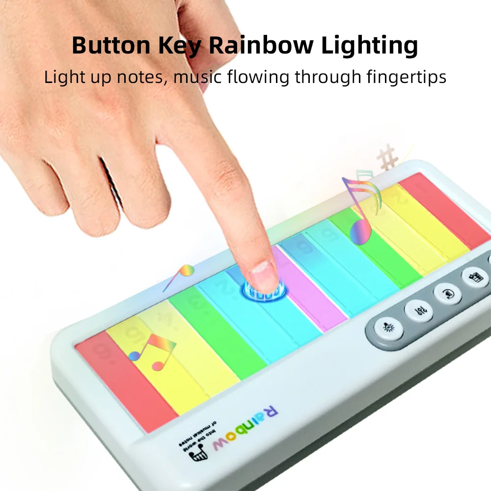 13 Key Colorful Music Keyboard Piano Musical Instrument Colorful Light Music Box thumbnail 6