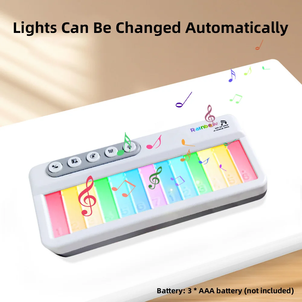 13 Key Colorful Music Keyboard Piano Musical Instrument Colorful Light Music Box thumbnail 4