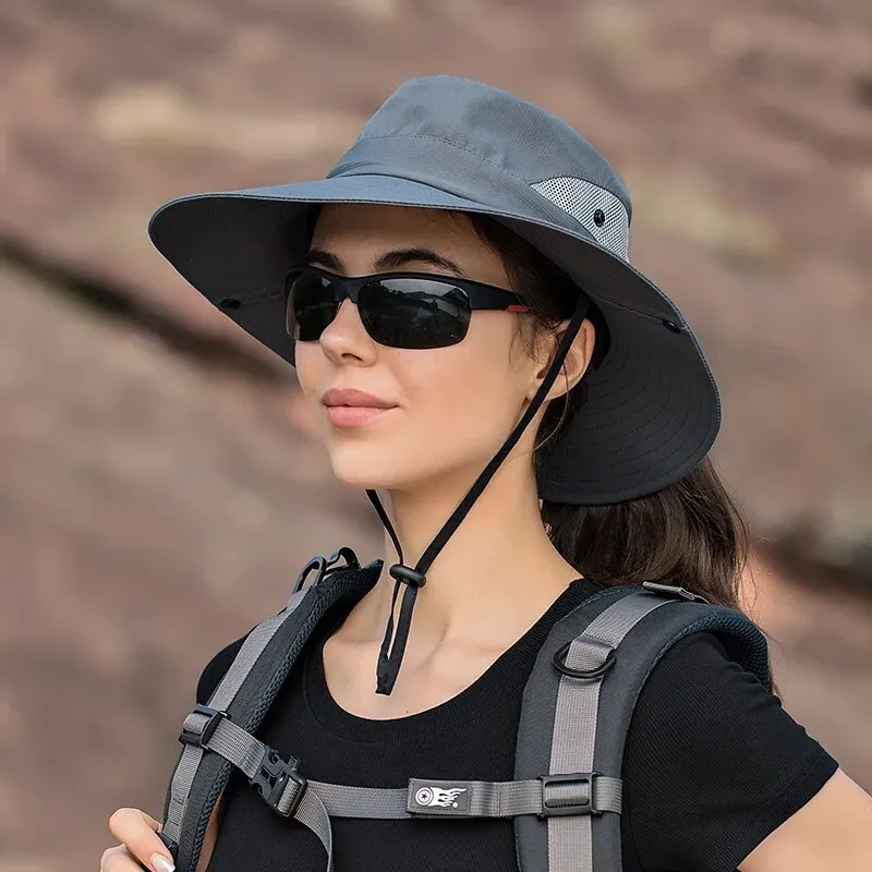 Xinbaoguan 100% Polyester Summer Outdoor Sun Hat, Breathable Sun Hat, Folding Sun Hat, Female Ponytail Hole Fisherman Hat thumbnail 2