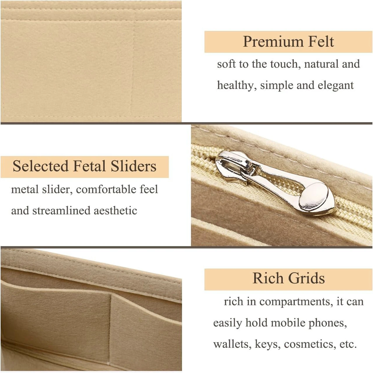 Bag Organizer for Longchamp Small Tote Bag Timid Bag Storage & Finishing Inner Bag Liner Handbags Insert Organizer fit Mini Size thumbnail 3