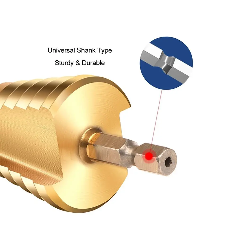 Hss Steel Titanium Coated Step Drill Bits 3-12mm 4-12mm 4-20mm Step Cone Cutting Tools Steel Wood Metal Drilling Power Set thumbnail 4