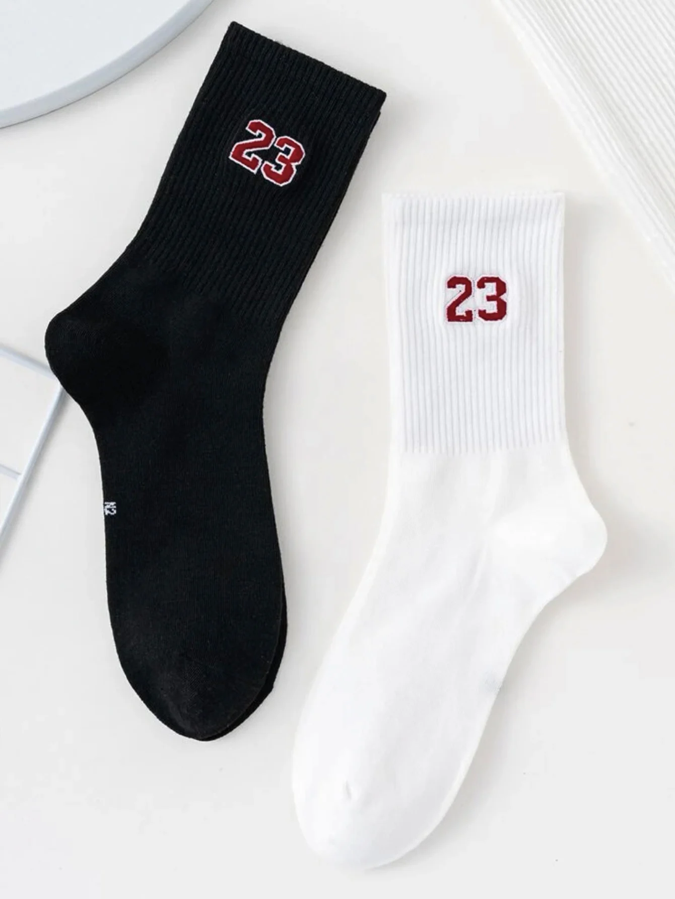 Men's Crew Socks, Classic, Number 23 Design, Comfortable, Breathable, Moisture-Wicking thumbnail 2