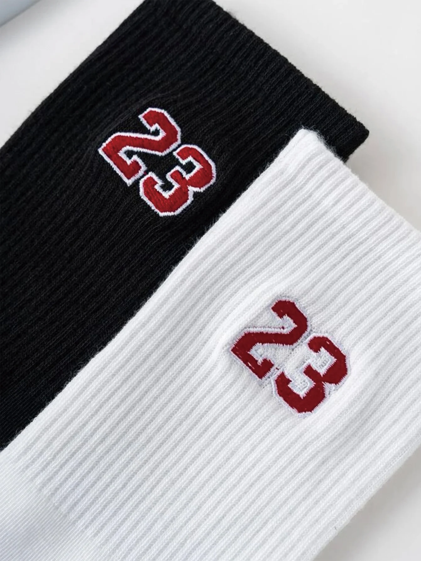 Men's Crew Socks, Classic, Number 23 Design, Comfortable, Breathable, Moisture-Wicking thumbnail 3