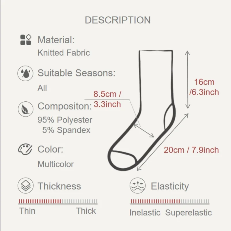 Men's Crew Socks, Classic, Number 23 Design, Comfortable, Breathable, Moisture-Wicking thumbnail 6