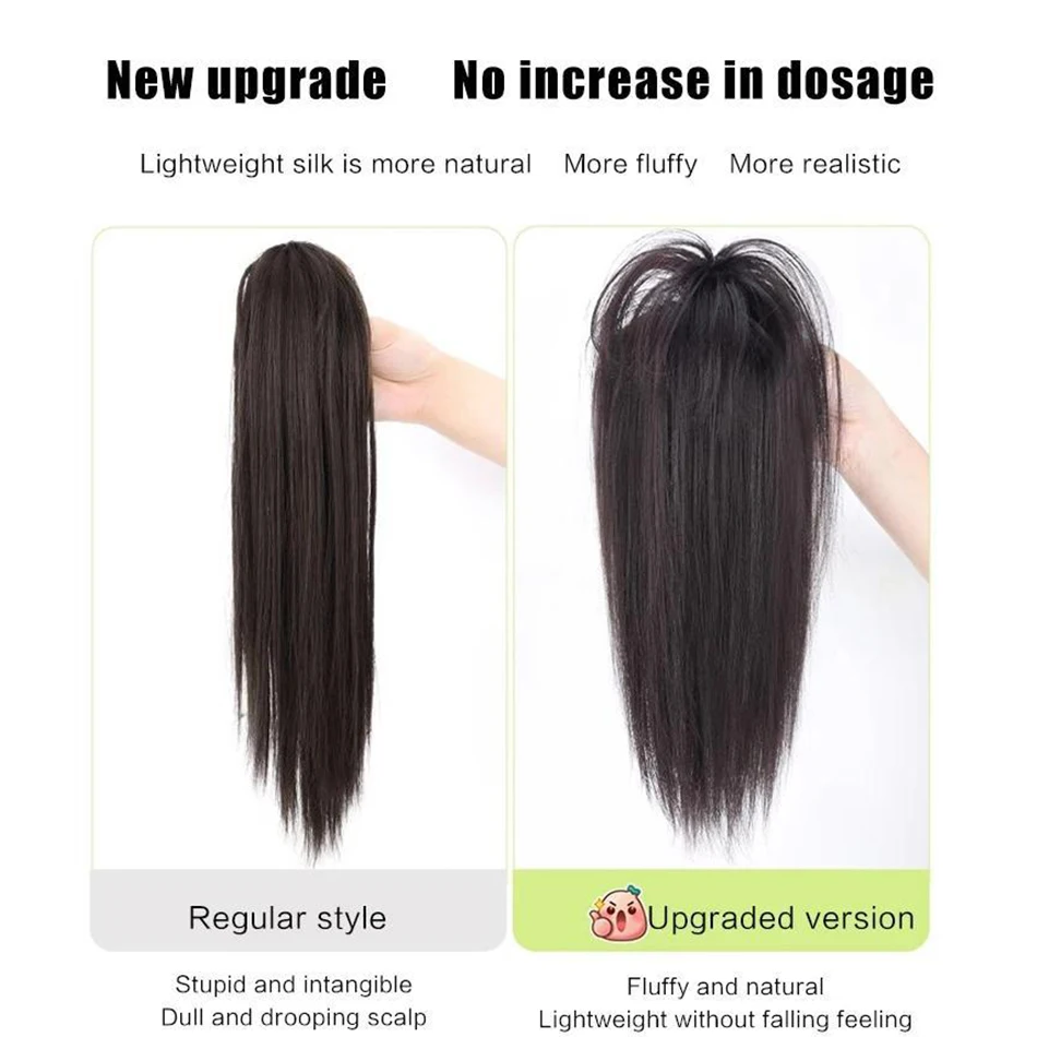 Straight Synthetic Claw Clip Ponytail Hair Extension Short Messy Fluffy Ponytail Hairpiece For Women Natural Tail With Claw Clip thumbnail 5