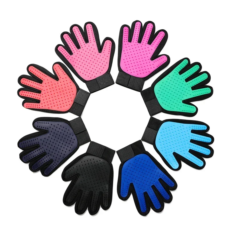 Silicone Pet Grooming Gloves Cats Hair Brush and Comb Gloves to Bathe Dogs Cleaning Hair Removal  for Dog Animal Use Supplies thumbnail 5