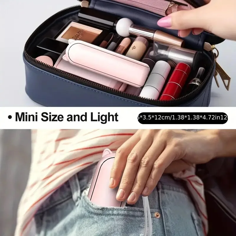 Portable Mini Fan, USB Rechargeable, 3-speed Adjustable, Foldable Handheld Fan, Suitable for Women, Travel, Outdoor Use thumbnail 5
